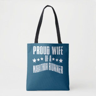 Proud Wife of a Marathon Runner Tote Bag
