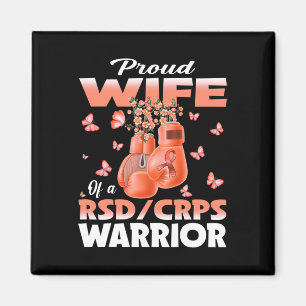 Proud Wife Of A Rsd Crps Warrior Awareness Boxing Magnet