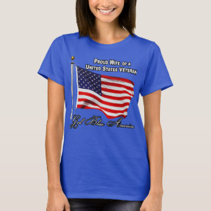 Proud Wife Of A US Veteran With USA Flag T-Shirt