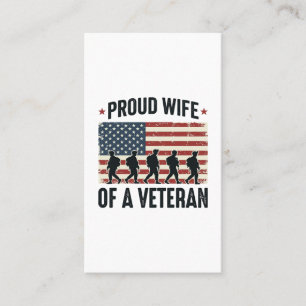 Proud Wife of a Veteran Patriotic Shirt Design (2) Business Card