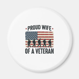Proud Wife of a Veteran Patriotic Shirt Design (2) Magnet