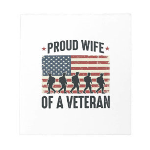 Proud Wife of a Veteran Patriotic Shirt Design (2) Notepad