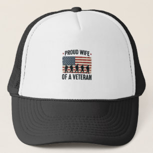 Proud Wife of a Veteran Patriotic Shirt Design (2) Trucker Hat