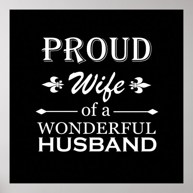proud wife of a wonderful husband poster (Front)