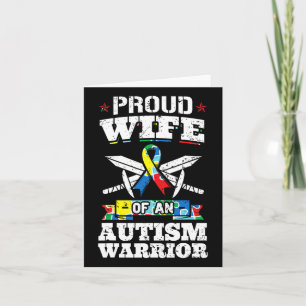 Proud Wife Of An Autism Warrior Autistic Awareness Card