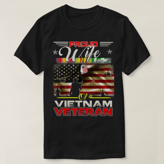 Proud Wife of Vietnam Veteran tshirt Gift For Wome (Design Front)