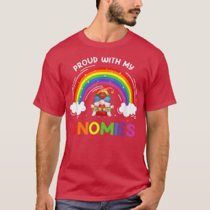 Proud with my Gnomies LGBTQ Gnomes rainbow Pride m T-Shirt