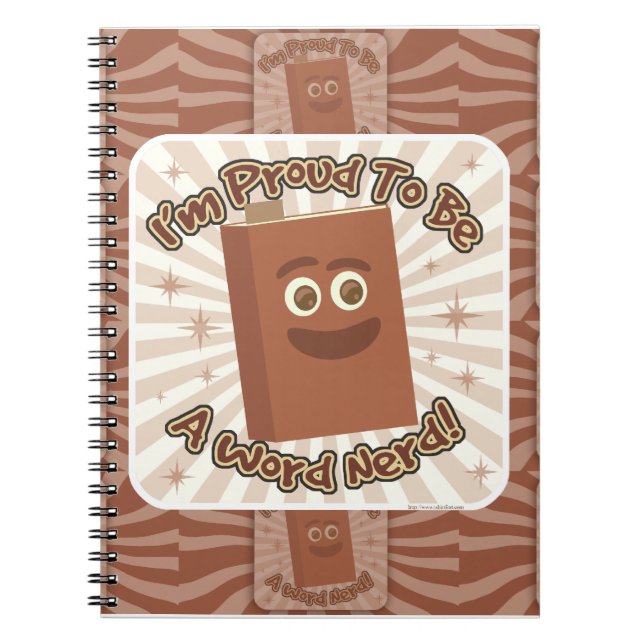 Proud Word Nerd Pattern Fun Slogan Spiral Notebook (Front)