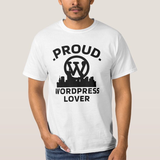 Proud WordPress Lover White T-shirt  For Men (Front)