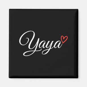 Proud Yaya Greek Grandmother Red Heart Magnet