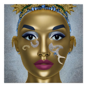 Proudly African: Beautiful Portrait Black History Poster
