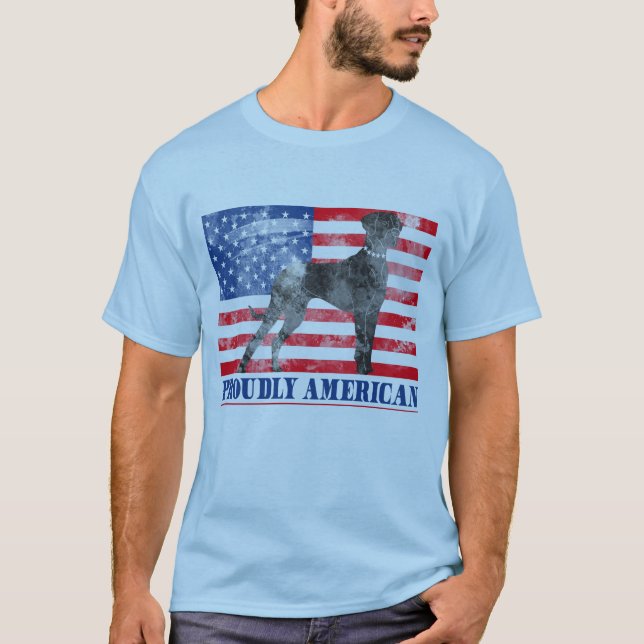 Proudly American Great Dane T-Shirt (Front)