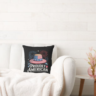 Proudly American - Patriotic Beach Sunhat Cushion