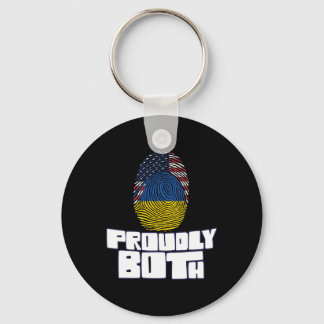 Proudly Both Dual Citizenship Ukraine Key Ring
