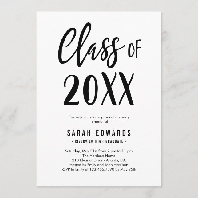 Proudly Brushed EDITABLE COLOR Graduation Party Invitation (Front)