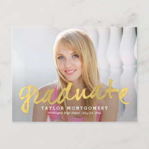 Proudly Brushed Graduation Announcement/Invitation Invitation Postcard