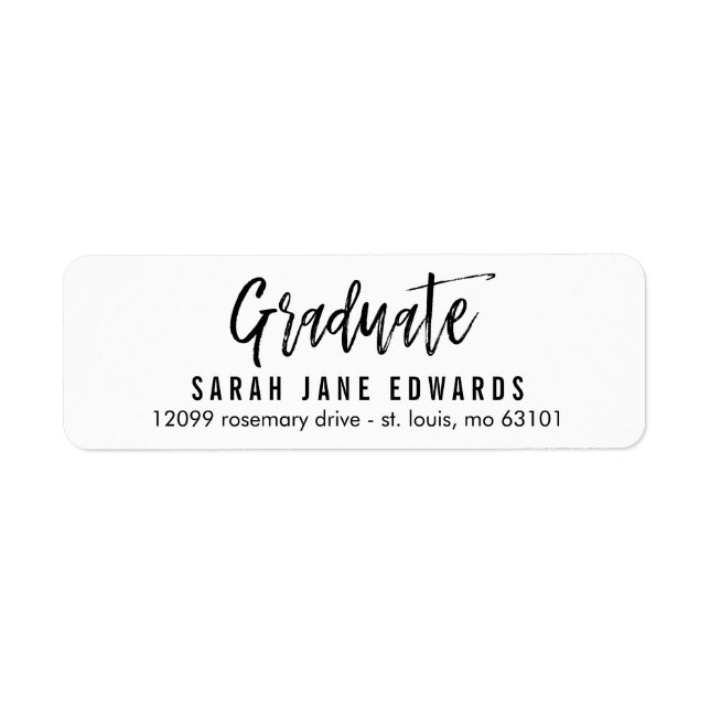 Proudly Brushed Graduation Return Address Label (Front)