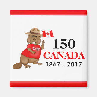 Proudly Canadian Beaver 150 Anniversary Magnet