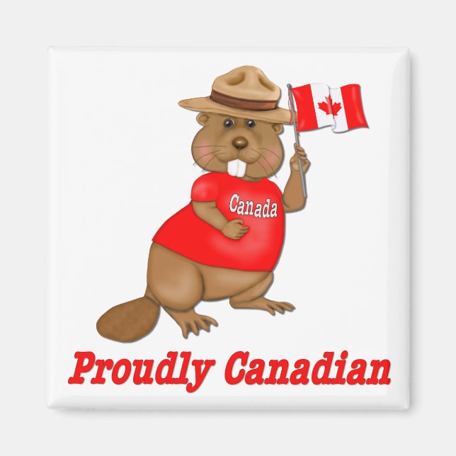 Proudly Canadian Beaver Magnet (Front)