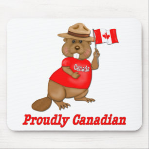 Proudly Canadian Beaver Mouse Pad