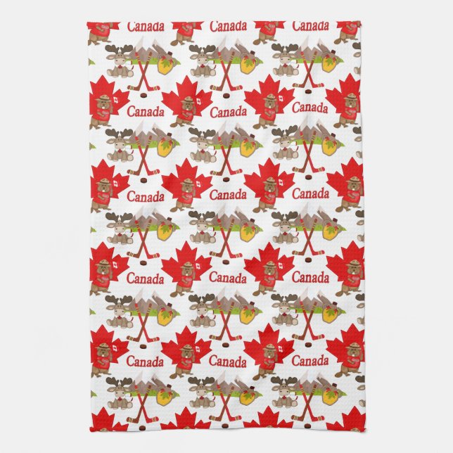 Proudly Canadian Beaver Tea Towel (Vertical)