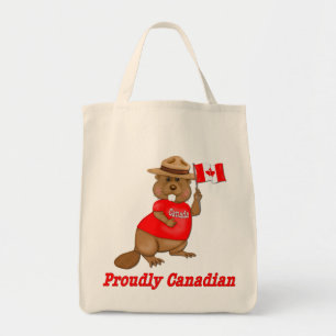 Proudly Canadian Beaver Tote Bag