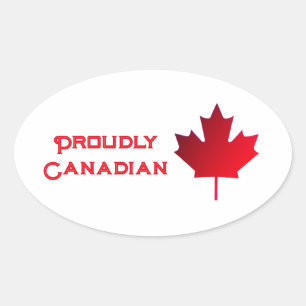 Proudly Canadian Patch Oval Sticker