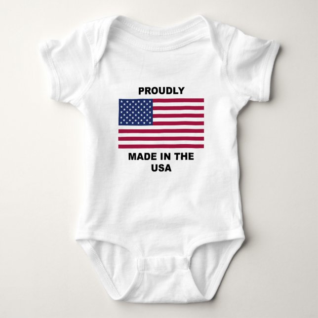Proudly Made In The USA Baby Bodysuit (Front)
