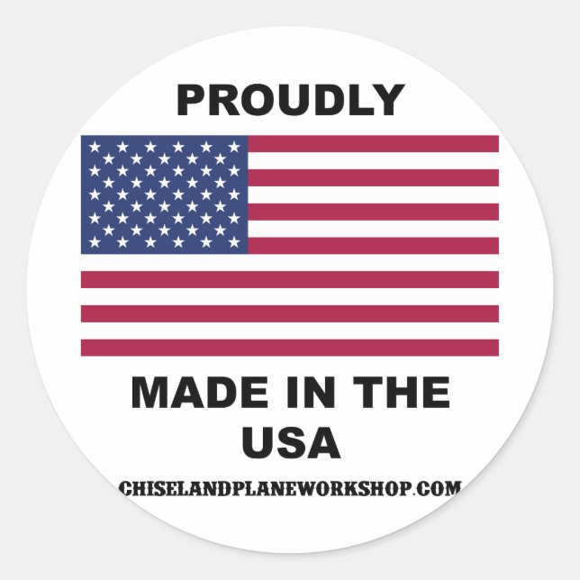 Proudly Made In The USA Classic Round Sticker (Front)