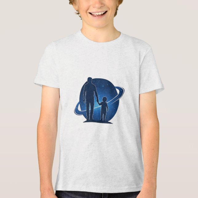 Proudly Me and Dady every where  Tri-Blend Shirt (Front)
