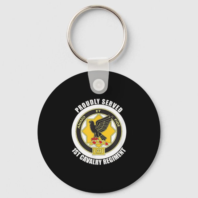 Proudly Served 2nd Field Artillery Regiment Army V Key Ring (Front)