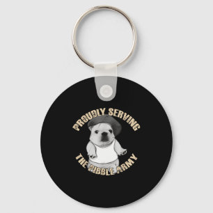 Proudly Serving The Bble Army Funny Meme Dog Key Ring