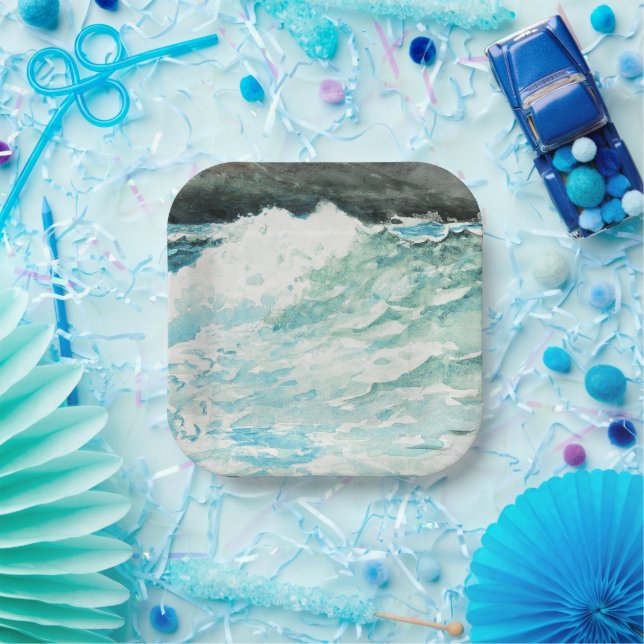 Prouts Neck, fine art painting by Winslow Homer,   Paper Plate (Party)