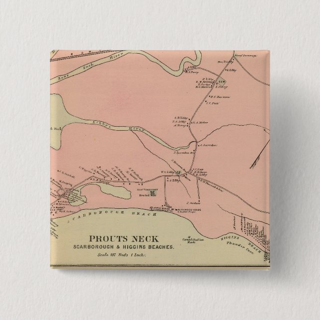 Prouts Neck Scarborough, Higgins beaches 15 Cm Square Badge (Front)