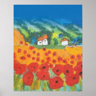 Provencal Landscape Child's View Poster