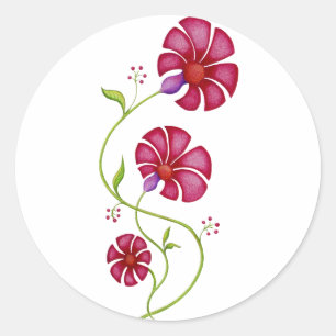 Provencal Red Flowers Sticker