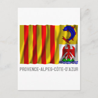 Provence-Alpes-Côte-d'Azur waving flag with name Postcard