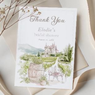 Provence Elegant Chateau French Country Bridal  Thank You Card