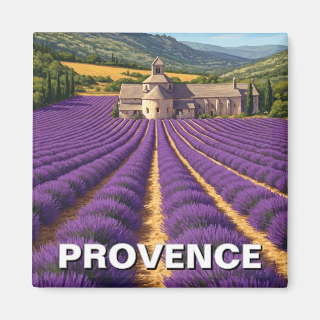 Provence France Lavender Fields Abbaye de Sénanque Magnet (Front)