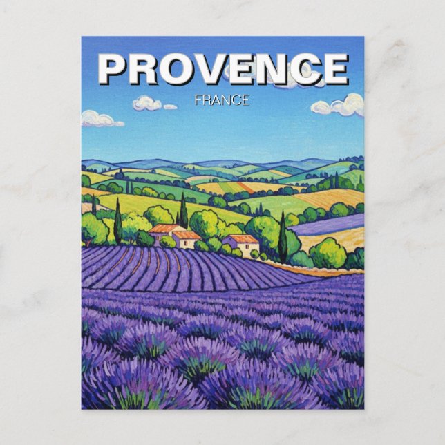 Provence France Lavender Fields Travel Postcard (Front)