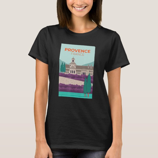 Provence France Picture Illustration Lavender T-Shirt (Front)