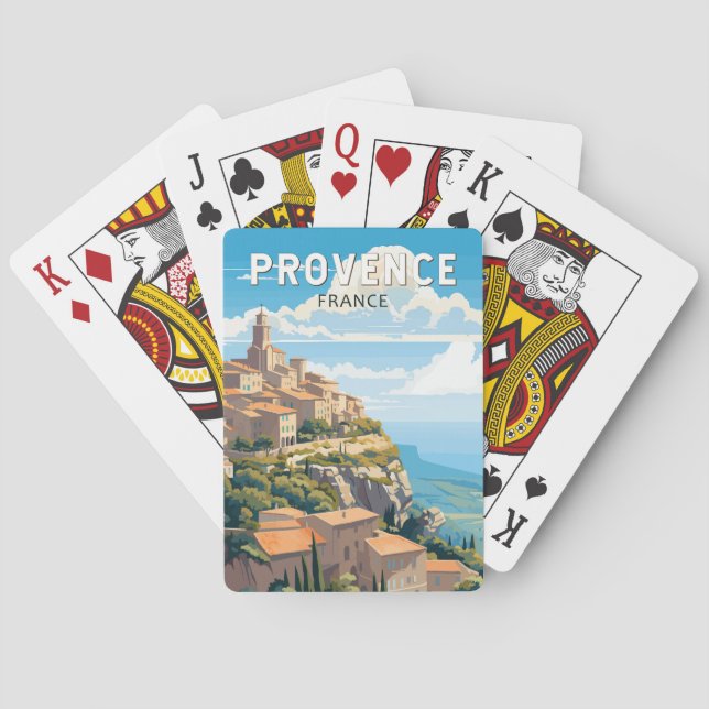 Provence France Travel Art Vintage Playing Cards (Back)