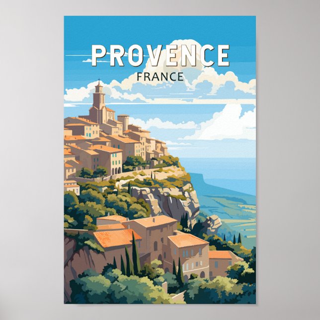 Provence France Travel Art Vintage Poster (Front)