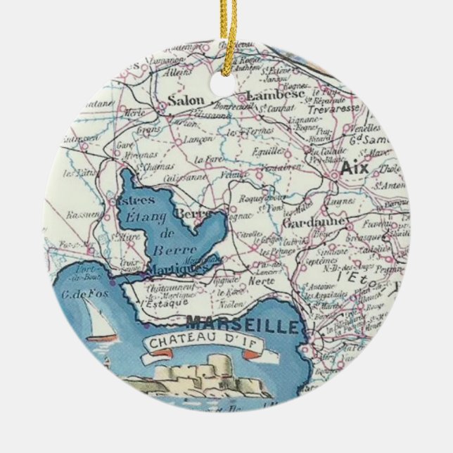 Provence France Vintage Map Ornament (Front)