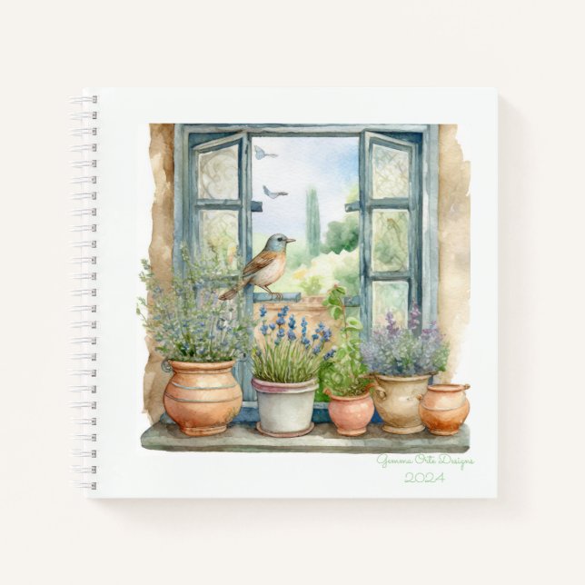 Provence garden bullet journal notebook (Front)