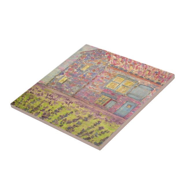Provence House and Lavender Fields Tile (Side)