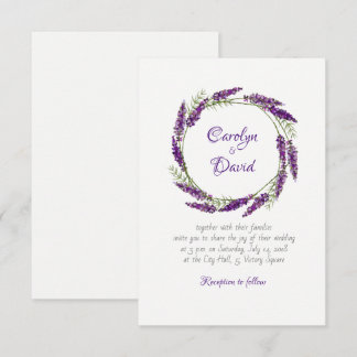 Provence lavander violet wedding invitation