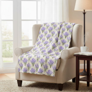 Provence Lavender Bunches Sherpa Blanket