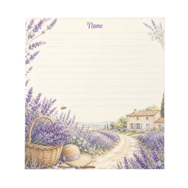 Provence Lavender Cottage Garden Notepad (Front)