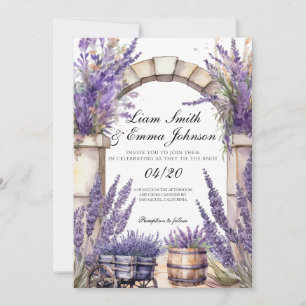 Provence Lavender landscape Wedding Invitation